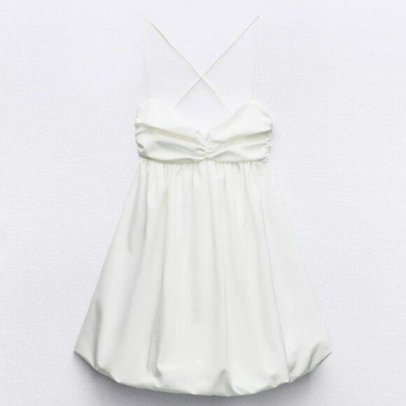 Short White Balloon dress - Picture 1 of 7